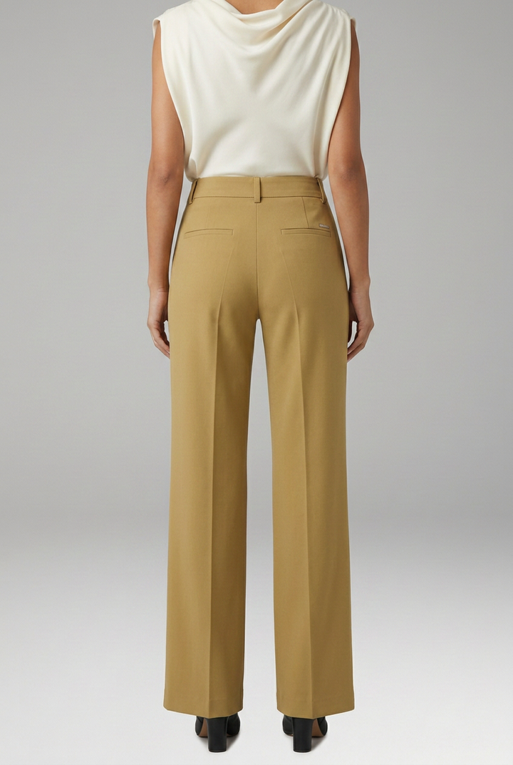 Women's Trousers with High Waist and Straight Legs