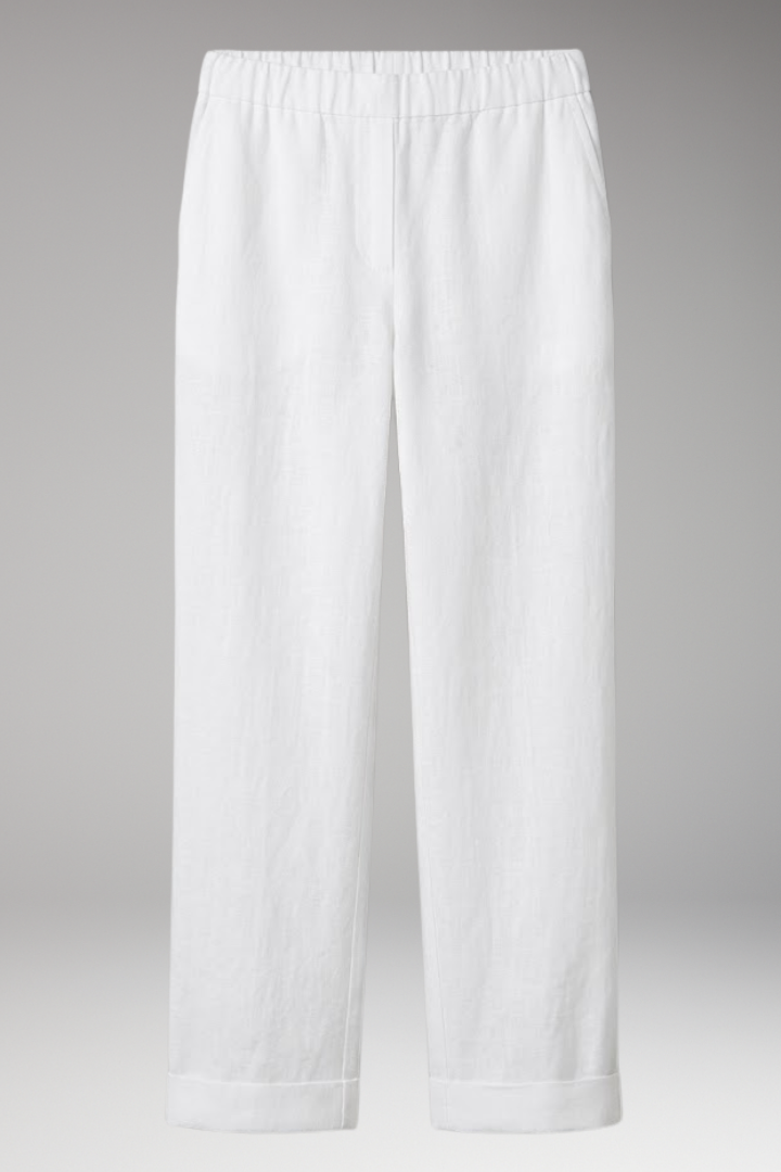 Women's Trousers with Mid-Rise Waist and Straight Legs