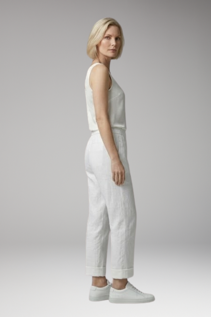 Women's Trousers with Mid-Rise Waist and Straight Legs