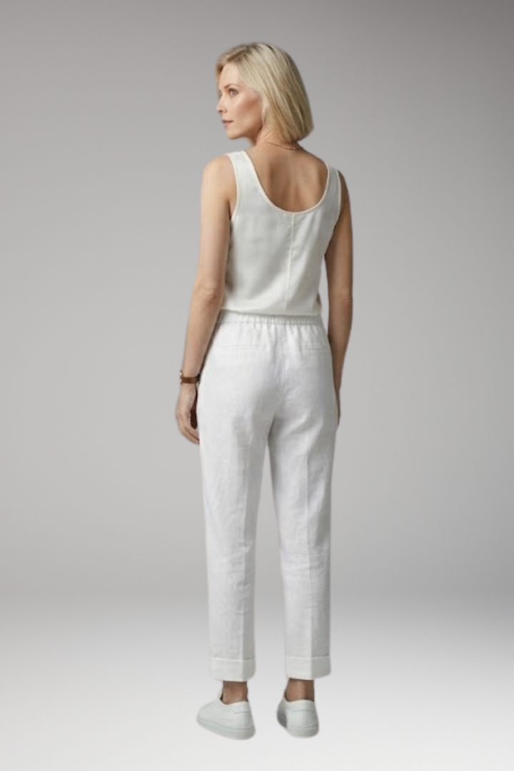 Women's Trousers with Mid-Rise Waist and Straight Legs