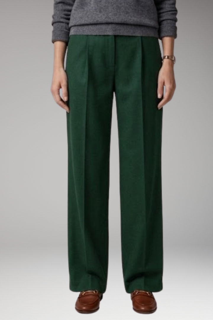 Women's Trousers with Mid-Rise Waist and Straight Legs