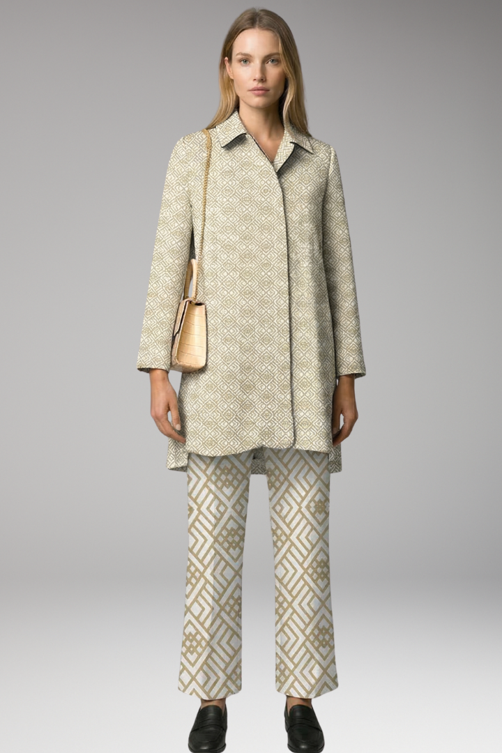 Women's Two-Piece Set with Tunic Top and Straight-Leg Pants