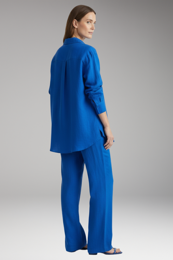 Women's Two Piece Set with Button Shirt and Wide Pants