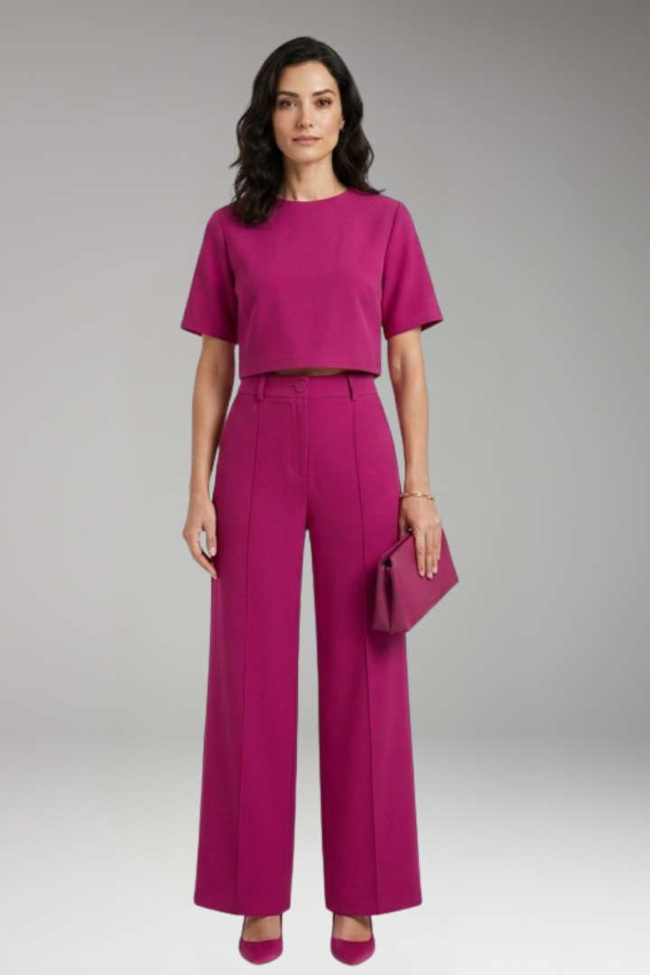 Women's Two Piece Set with Crop Top and Pants