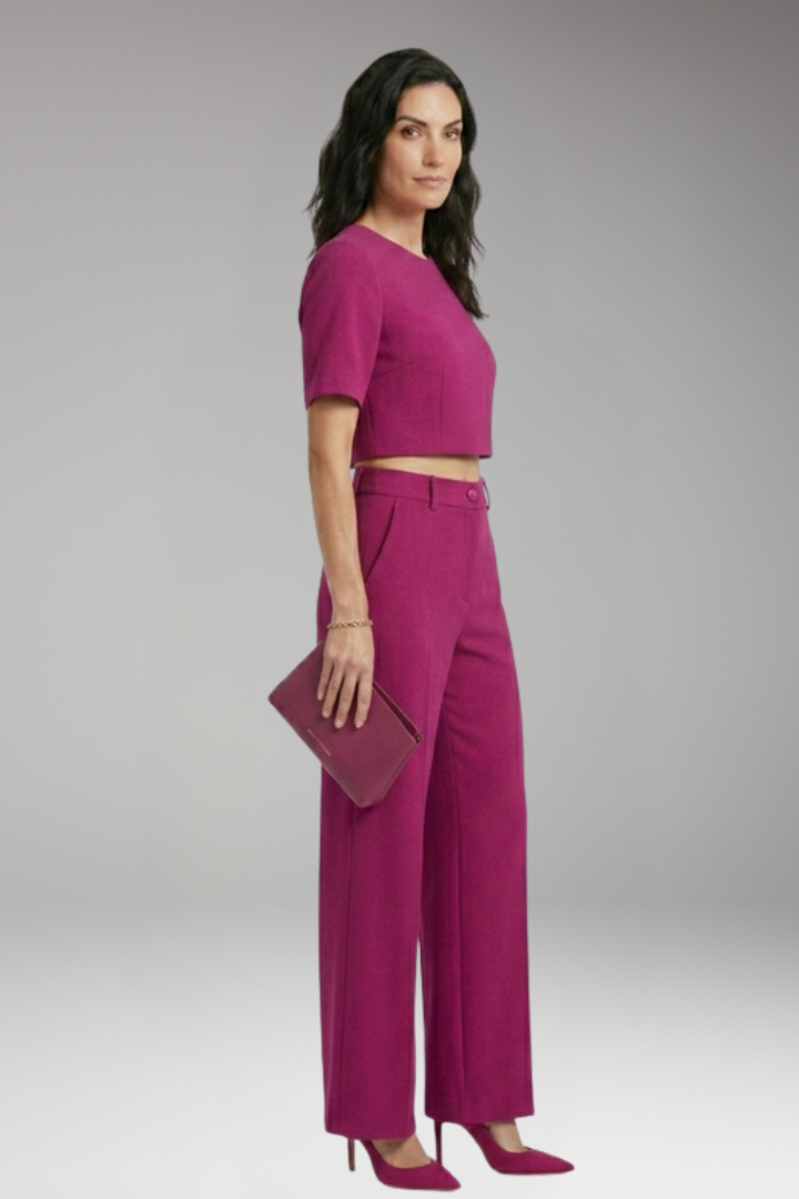 Women's Two Piece Set with Crop Top and Pants