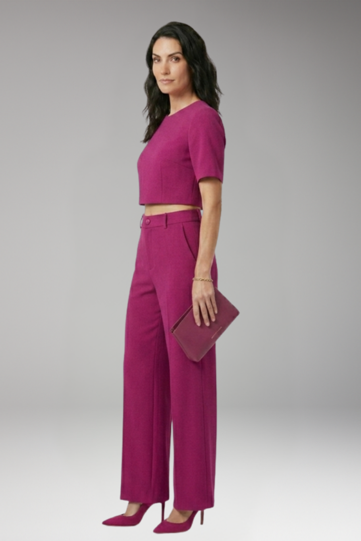Women's Two Piece Set with Crop Top and Pants