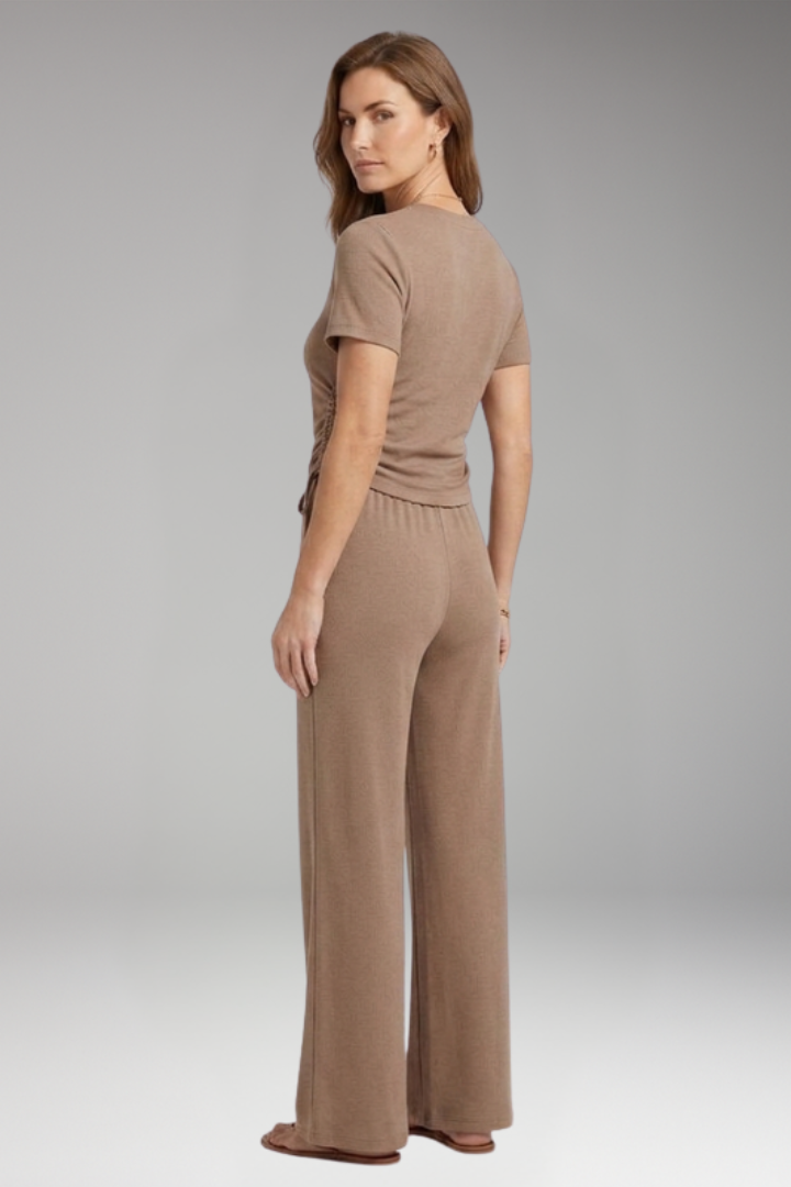 Women's Two Piece Set with Short Sleeve Top and Pants