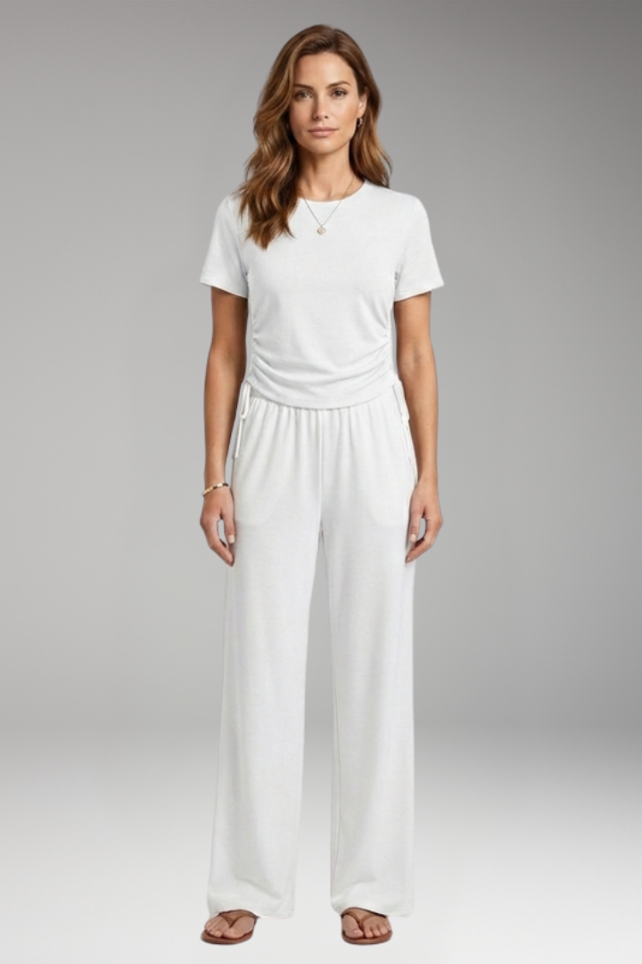 Women's Two Piece Set with Short Sleeve Top and Pants