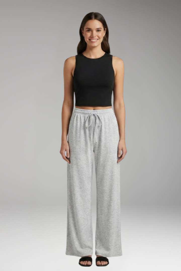 Women's Two Piece Set with Wide Leg Pants