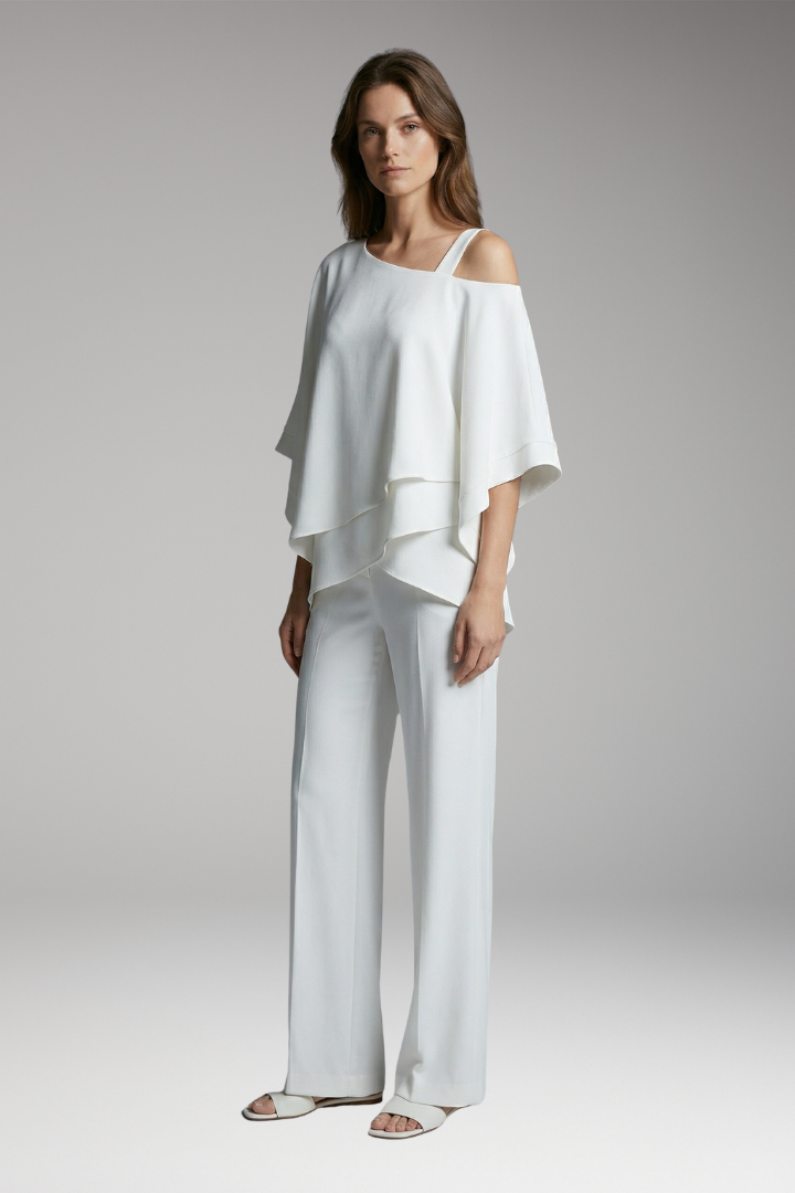 Women's Two'Piece Set with Off'Shoulder Top and Wide'Leg Pants