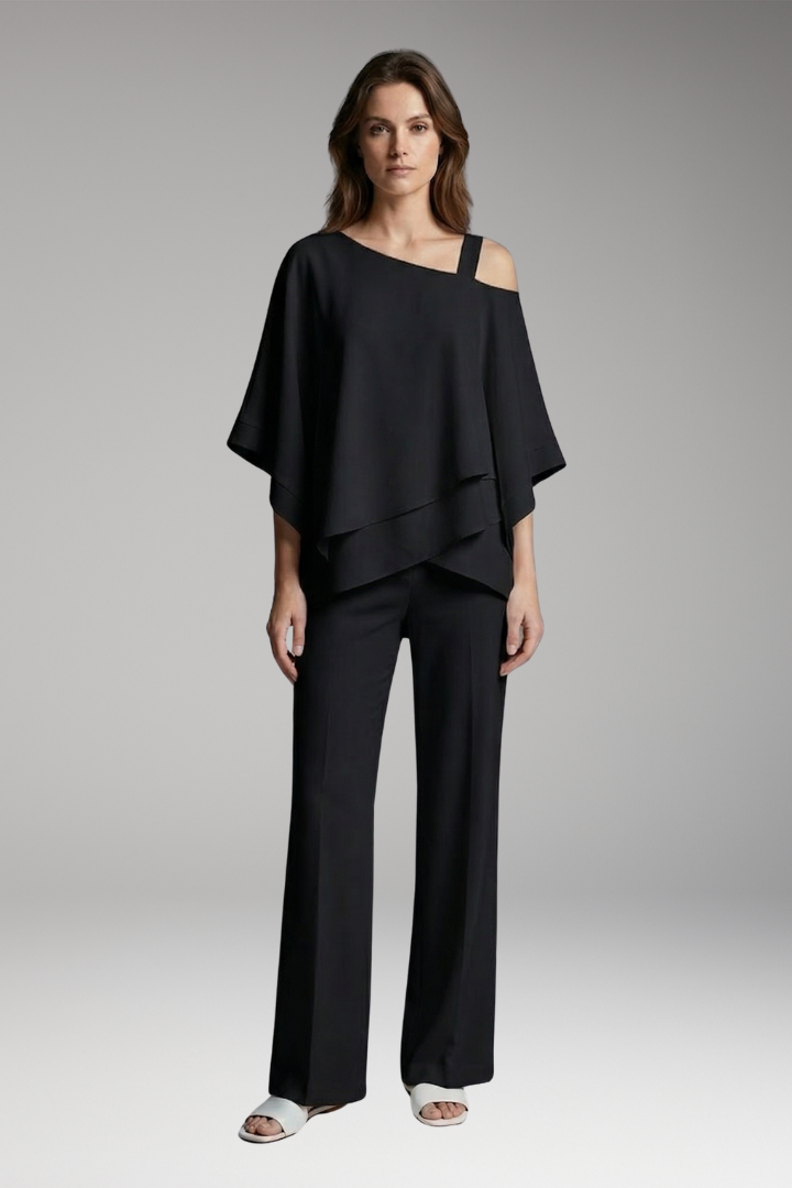 Women's Two'Piece Set with Off'Shoulder Top and Wide'Leg Pants