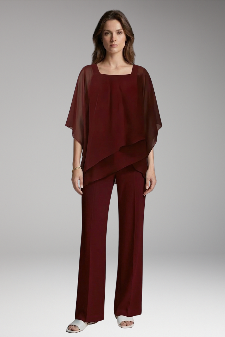 Women's Two'Piece Set with Off'Shoulder Top and Wide'Leg Pants
