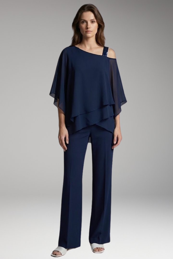 Women's Two'Piece Set with Off'Shoulder Top and Wide'Leg Pants