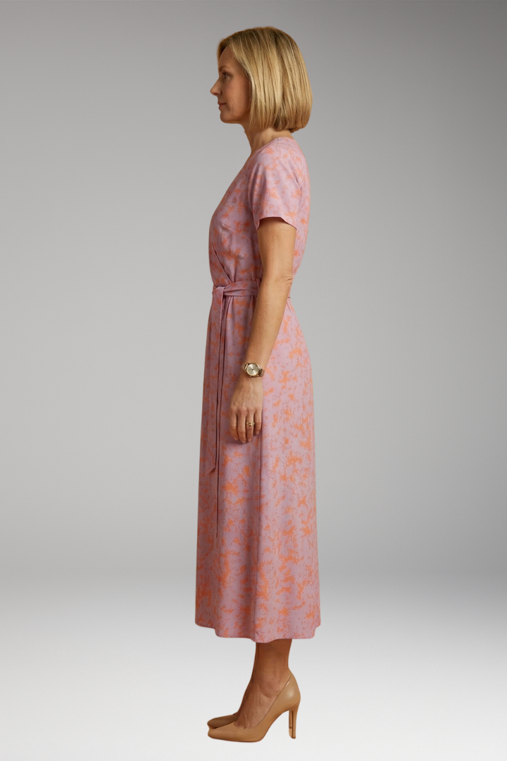 Women's V-Neck Maxi Dress with Floral Print and Sleeveless Design