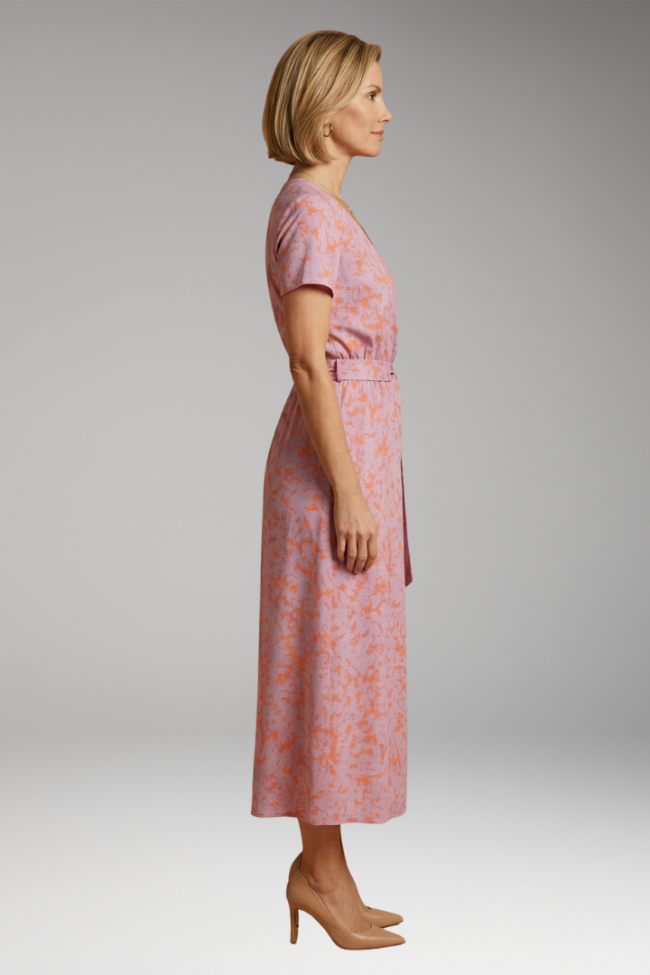 Women's V-Neck Maxi Dress with Floral Print and Sleeveless Design