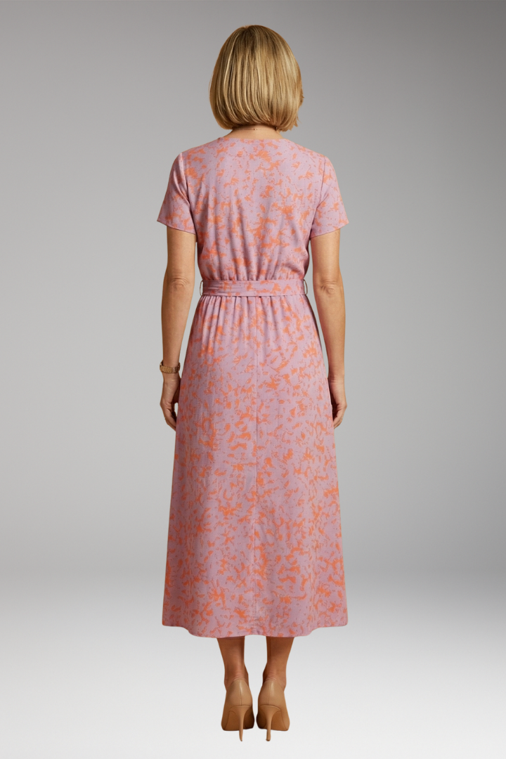 Women's V-Neck Maxi Dress with Floral Print and Sleeveless Design