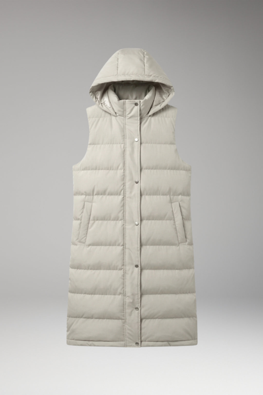 Women's Vest with Hood and Quilted Surface