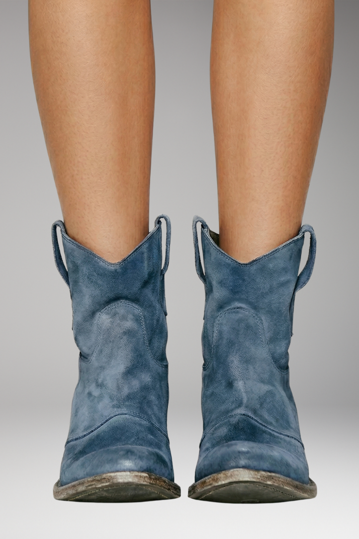 Women's Vintage Western Ankle Boots with Chic Cowboy Silhouette