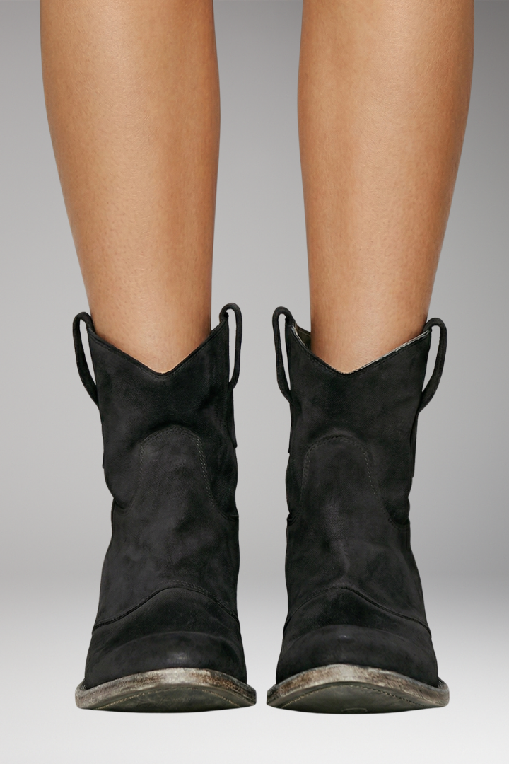 Women's Vintage Western Ankle Boots with Chic Cowboy Silhouette