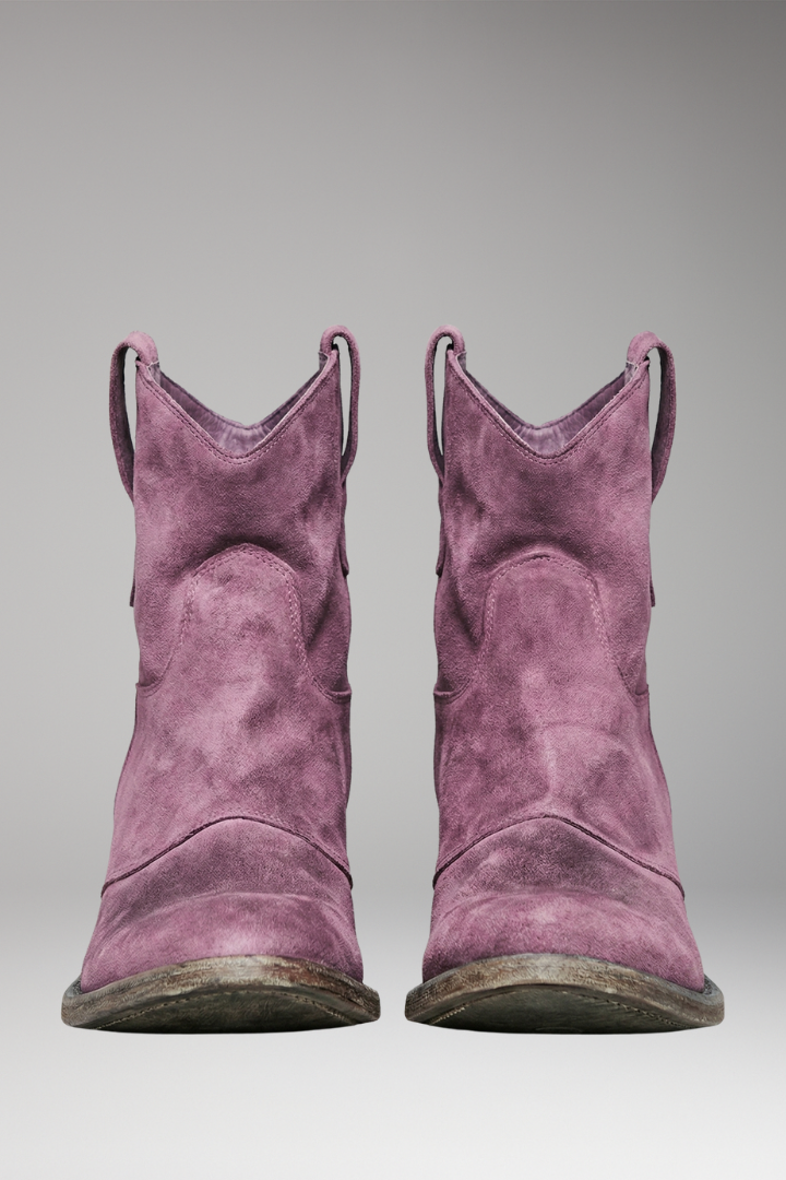 Women's Vintage Western Ankle Boots with Chic Cowboy Silhouette