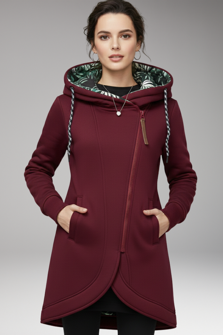 Women's Winter Jacket with Hood and Pockets