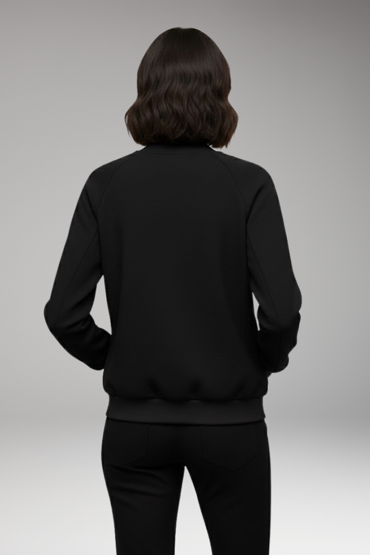 Women's Zip-Up Bomber Jacket with Side Pockets
