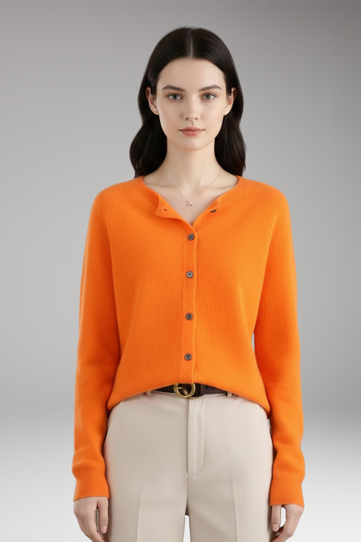 Women's Cardigan with V-Neck and Front Buttons
