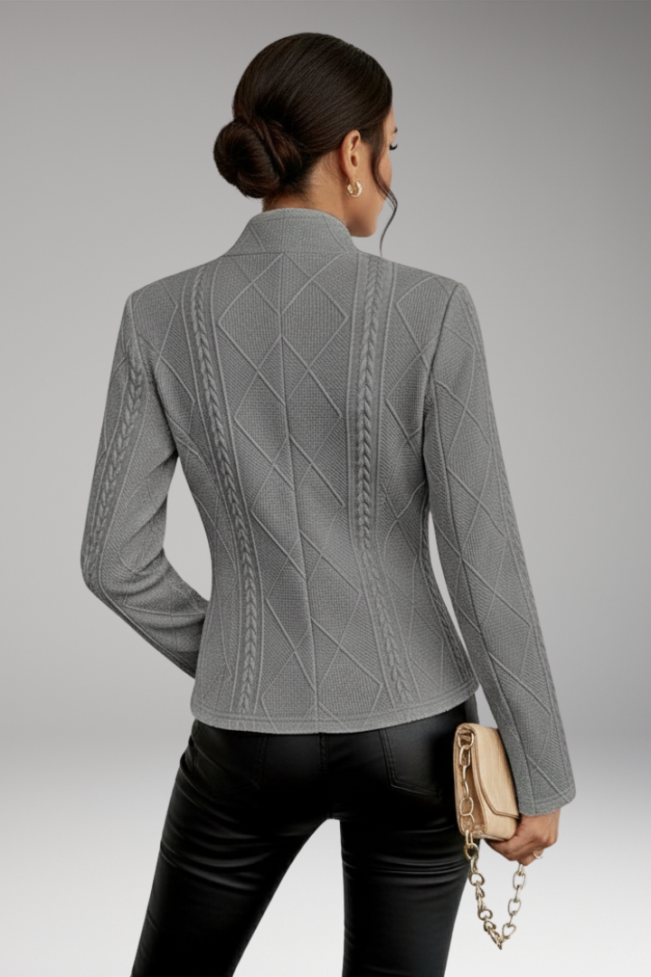 Women's Jacket with Front Zipper and Exterior Designed for Daily Use