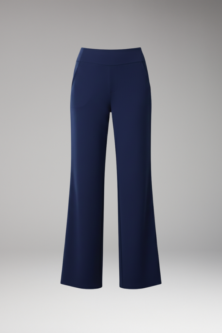 Women's Pants with High Waist and Side Pockets