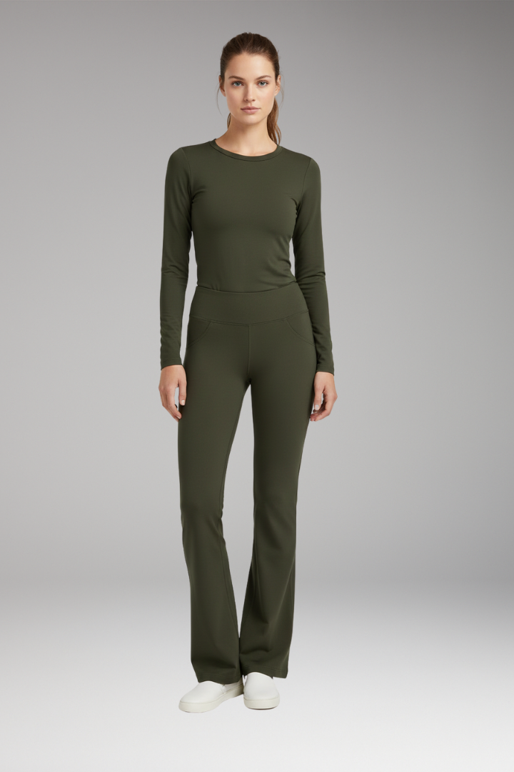 Women's Pants with High Waist and Wide Leg