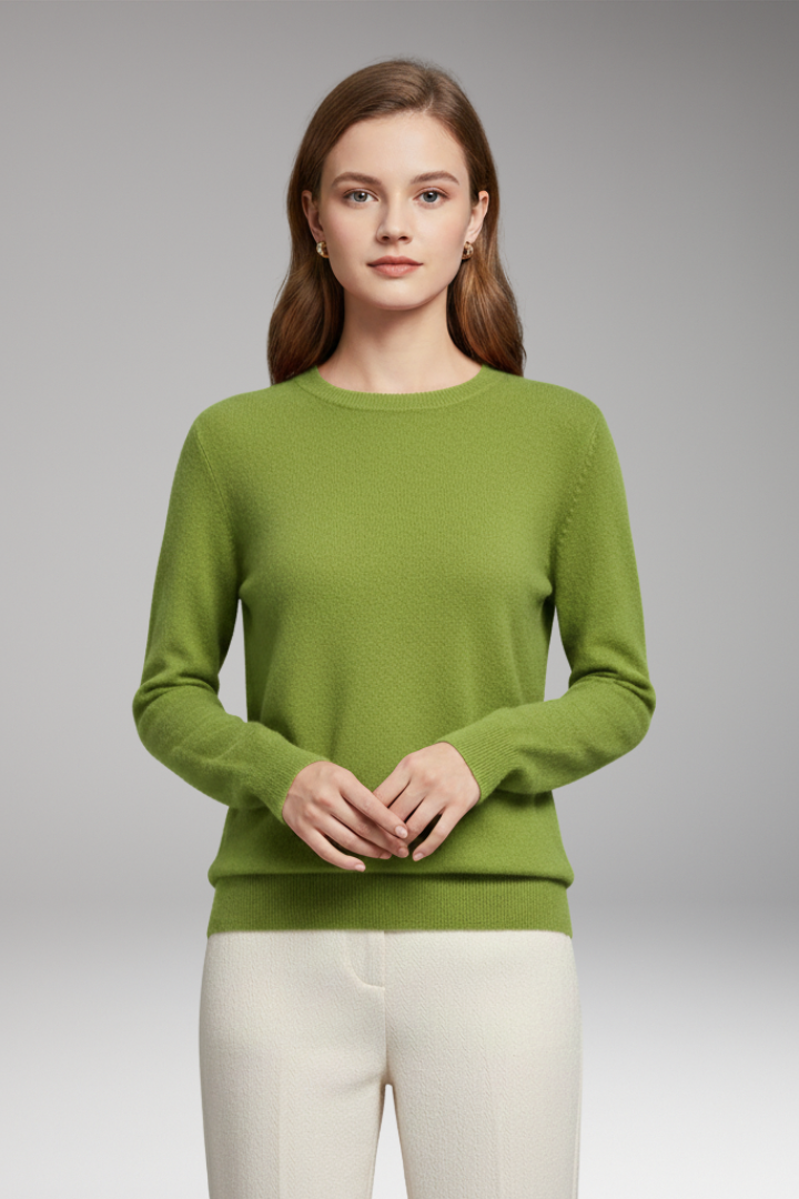 Women's Sweater with O-Neckline and Long Sleeves