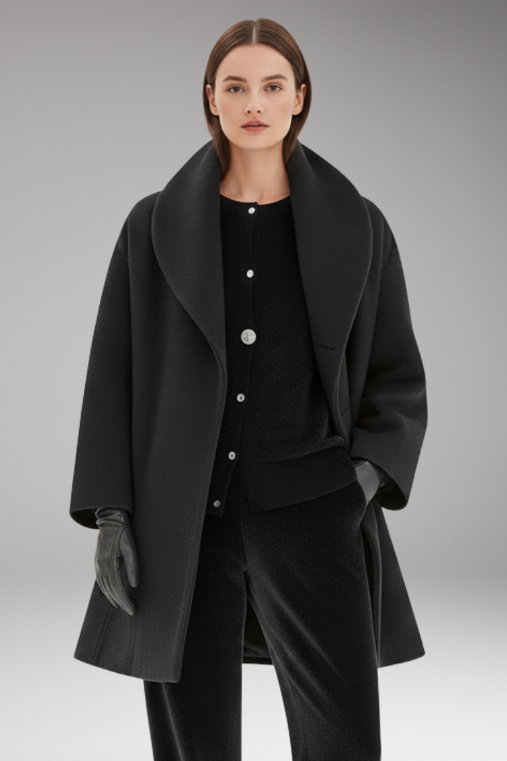 Women's Winter Coat with Waist Belt and Full Inner Layer