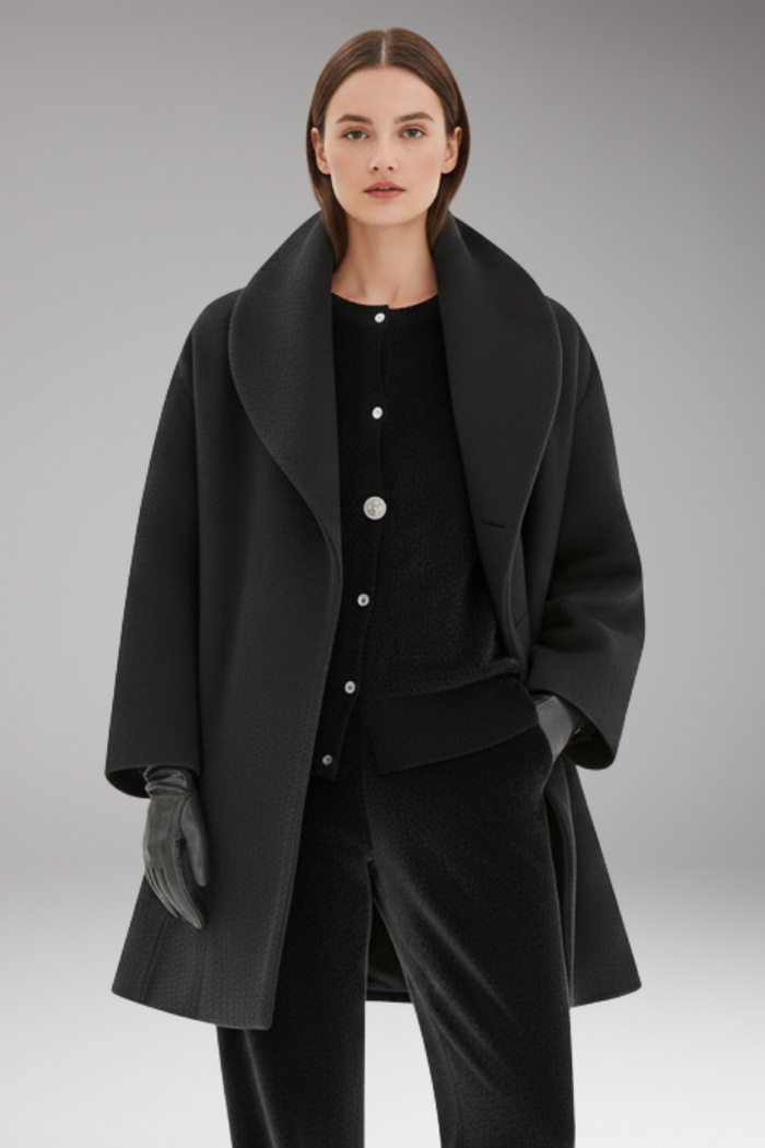 Women's Winter Coat with Waist Belt and Full Inner Layer