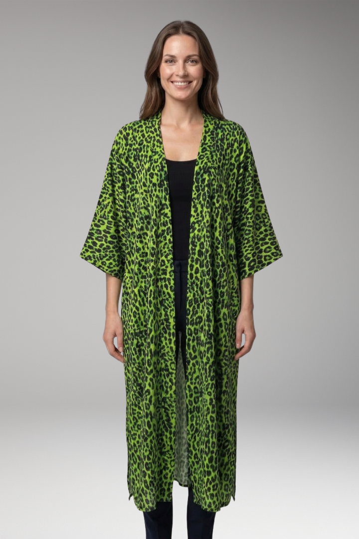 Women's boho chic bohemian elegant open-front longline cover-up kimono