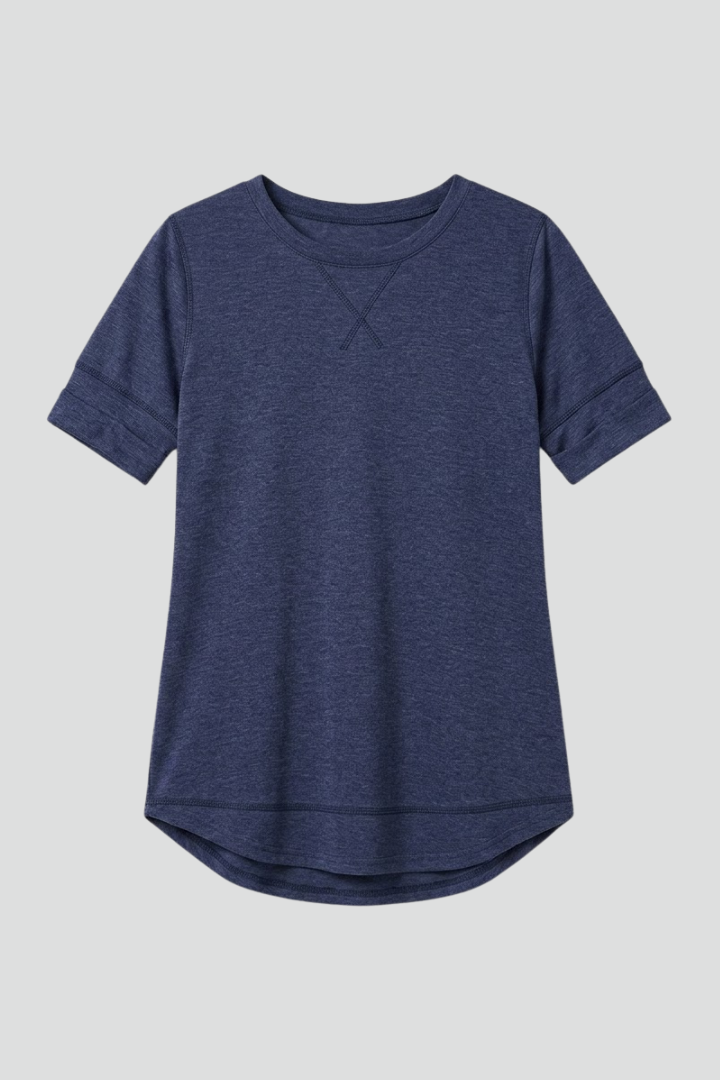 Women casual women’s t-shirt curved hemline everyday wear