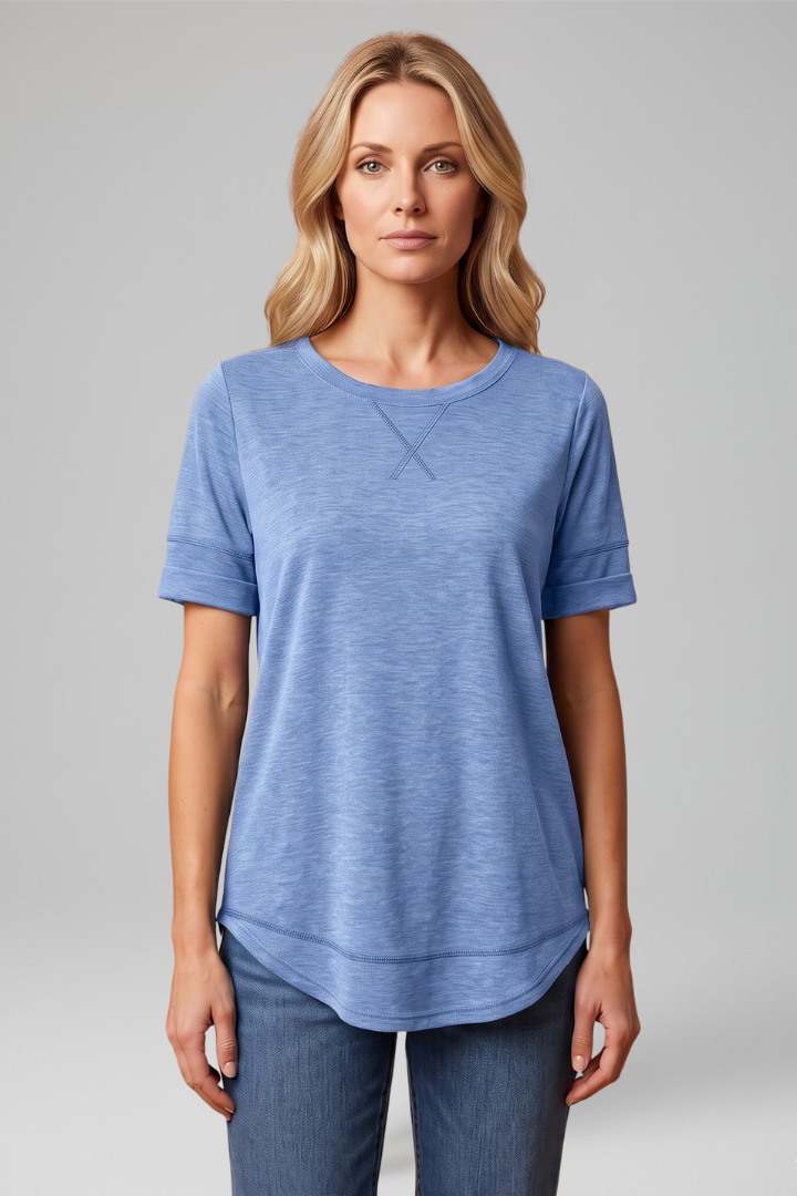 Women casual women’s t-shirt curved hemline everyday wear