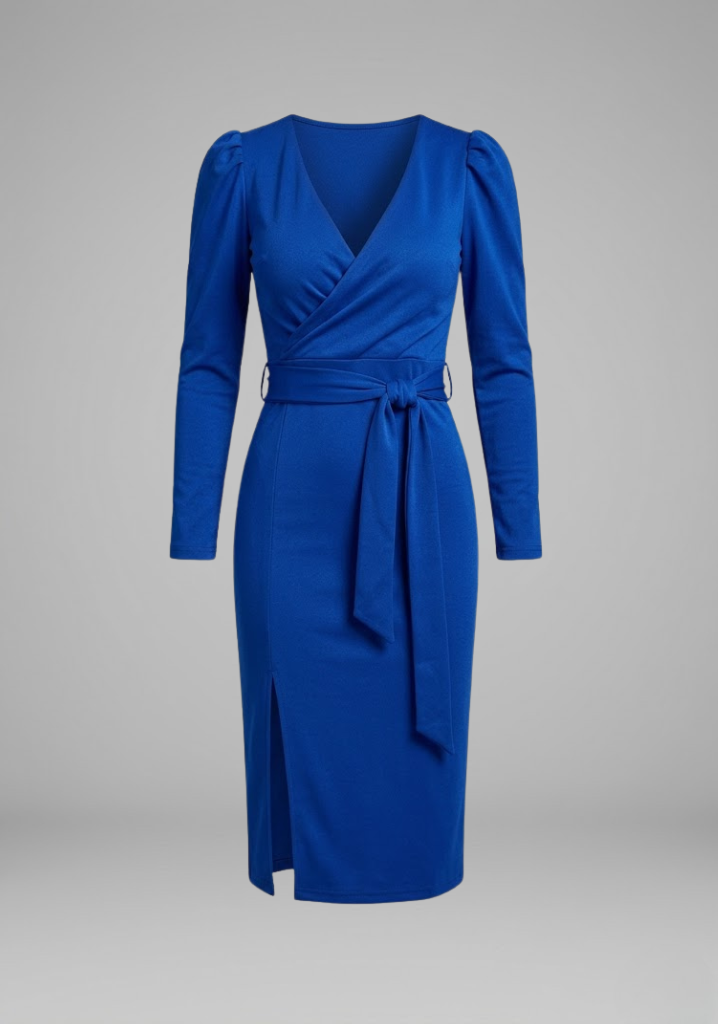 Women fitted slim fit bodycon dress with V-Neck for Evening Wear