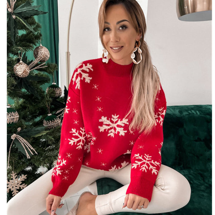 Avery | Fuzzy Snowflake Knit Christmas Sweater