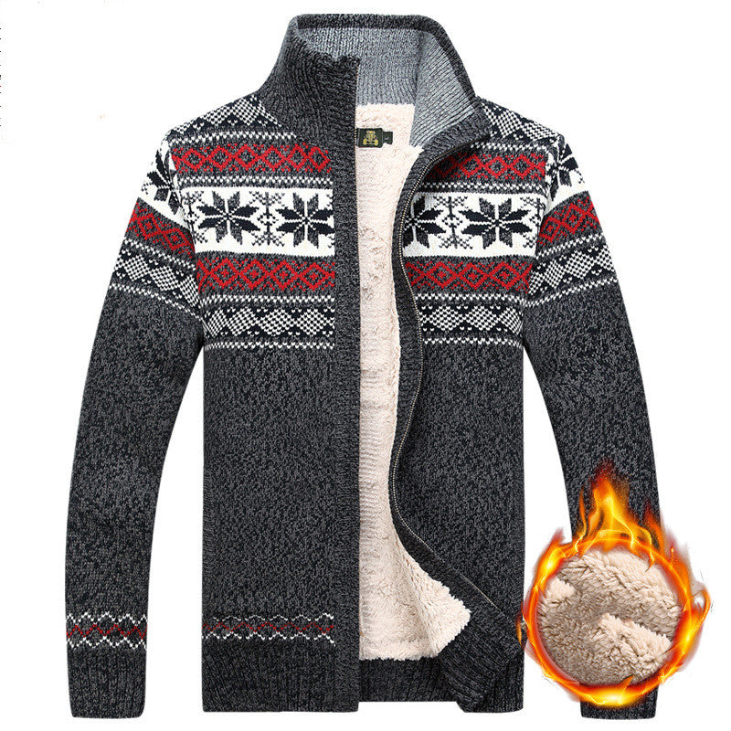 Men's Nordic knit zip cardigan