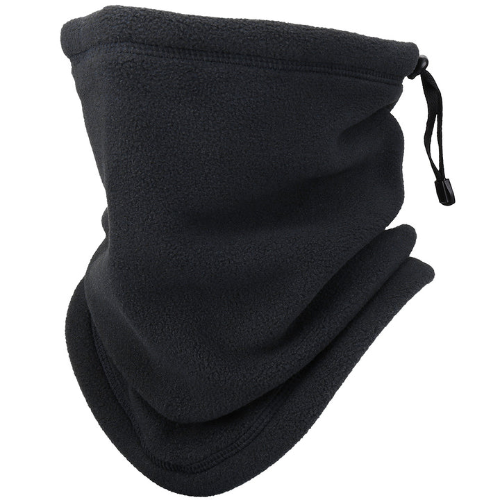 Fleece neck gaiter with drawstring toggle