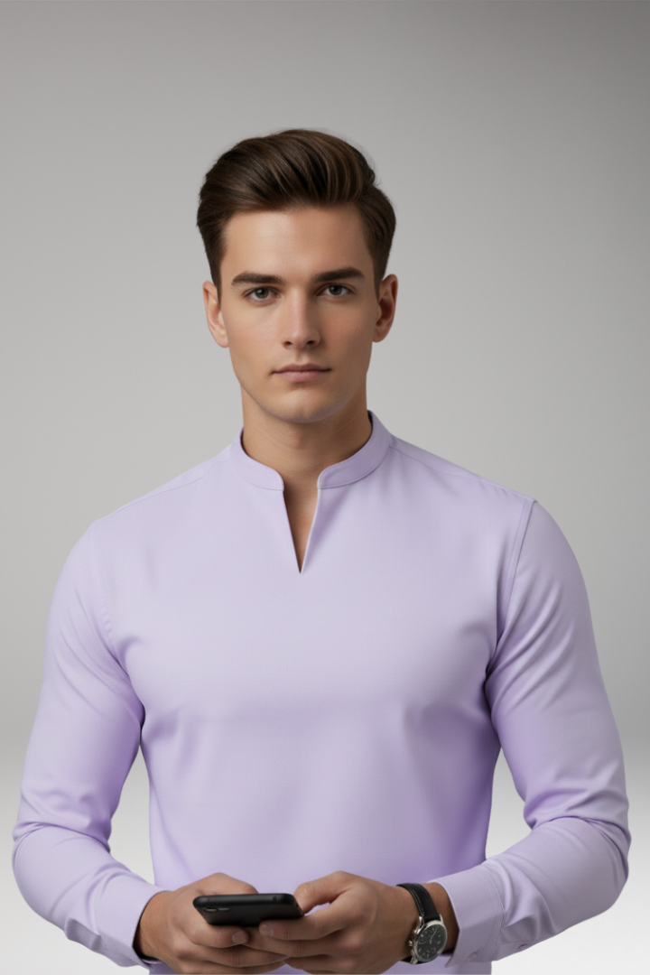 Tommy Men's V-Neck Shirt with Buttonless Design