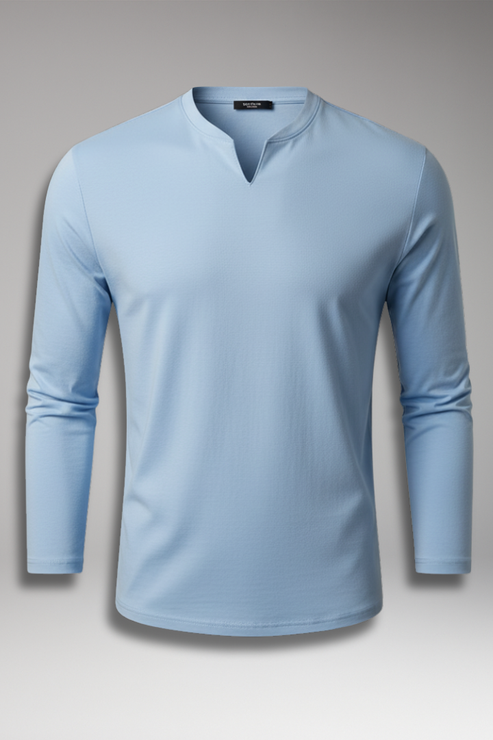 Tommy Men's V-Neck Shirt with Buttonless Design