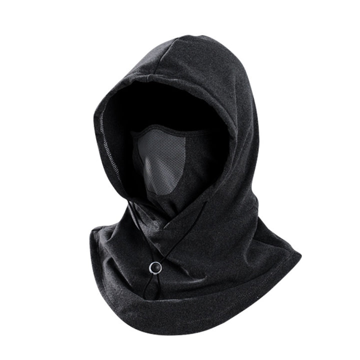 Fleece balaclava hood with mesh panel