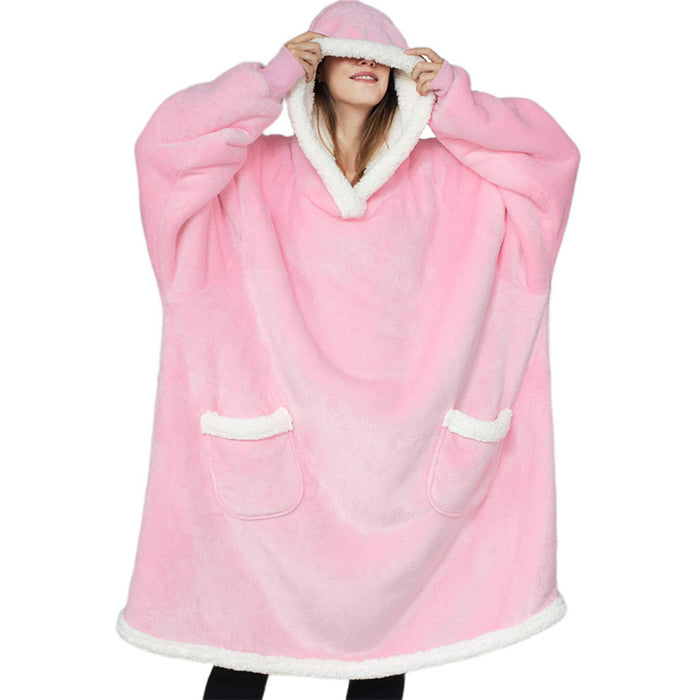 Quinn | Oversized Sherpa Hoodie Blanket with Big Front Pocket