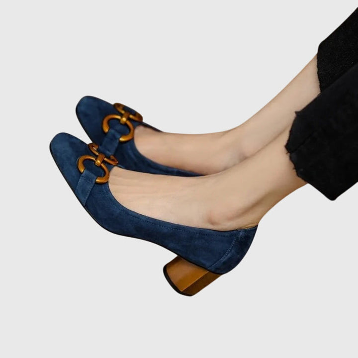 Women's Orthopedic Stylish High Heels with Footbed and Adjustable Buckle
