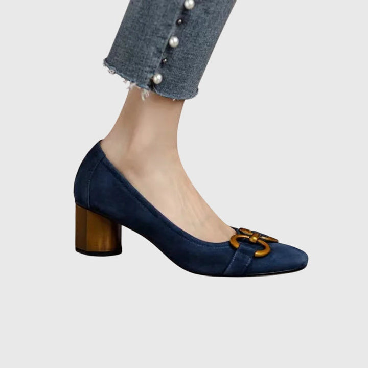 Women's Orthopedic Stylish High Heels with Footbed and Adjustable Buckle