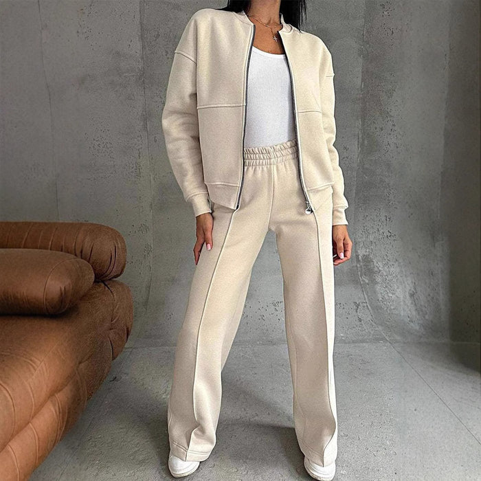 Harper | Zip-Up Jacket and Wide-Leg Pants Set for Women