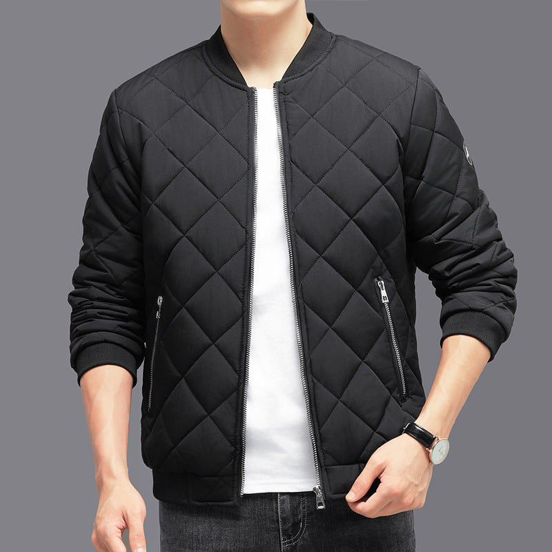 Men's diamond quilted bomber jacket