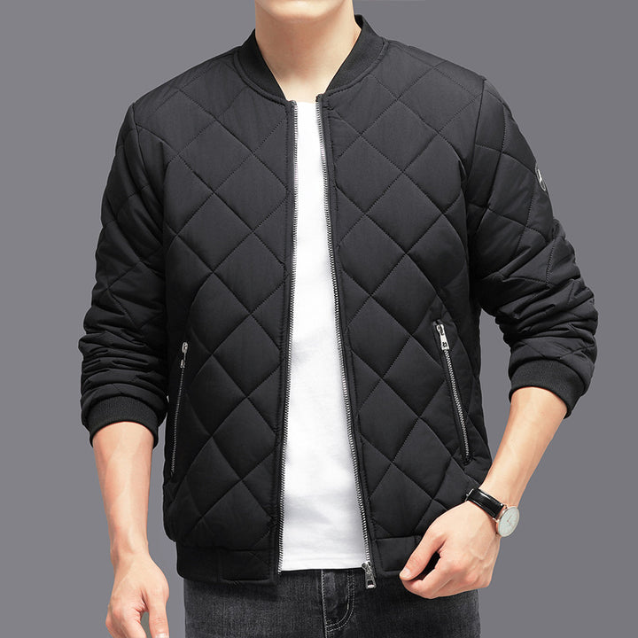 Men's diamond quilted bomber jacket