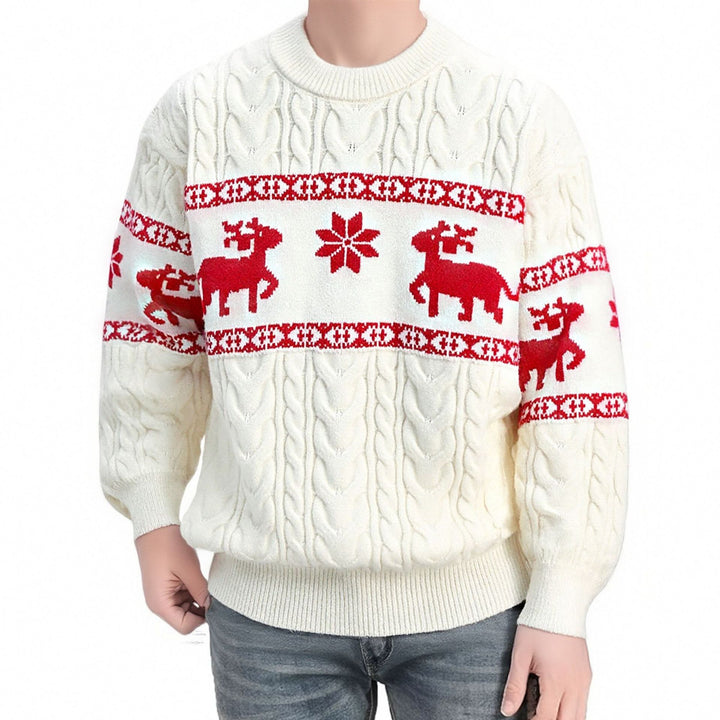 Men's reindeer jacquard Christmas sweater
